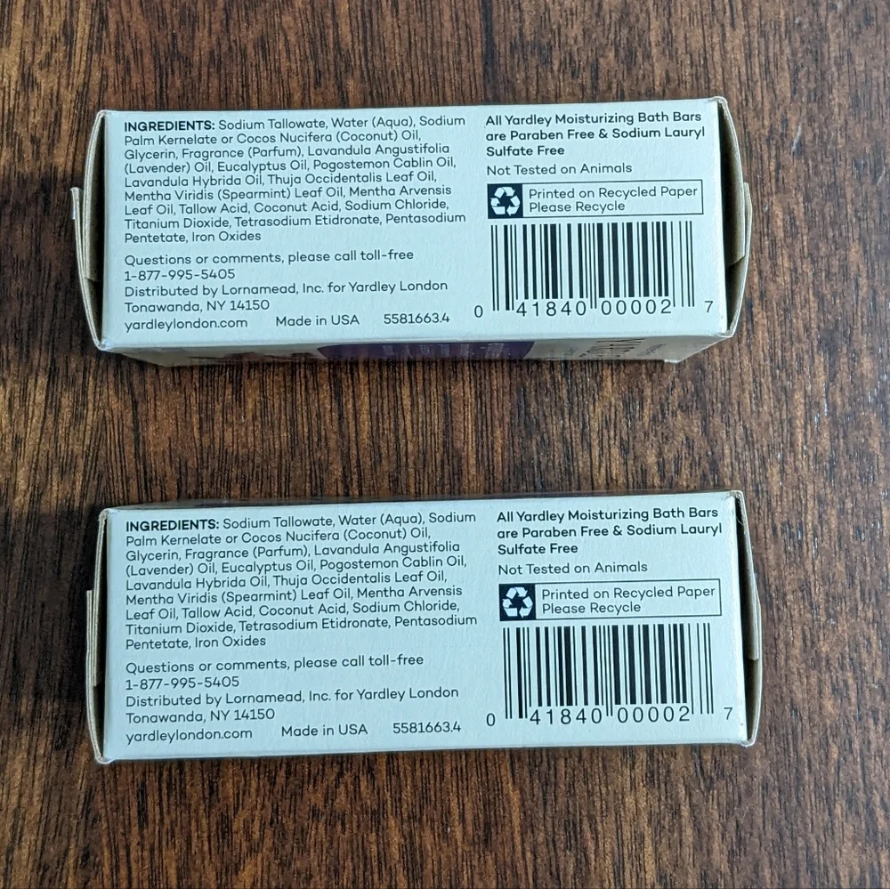 Yardley London English Lavender Moisturizing Bath Soaps Bundle of 2, 4.0 oz.